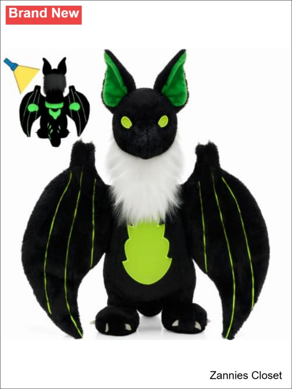 👻 23 Inch Glow in the Dark Bat Plush Large Stuffed Animal Fantasy Halloween